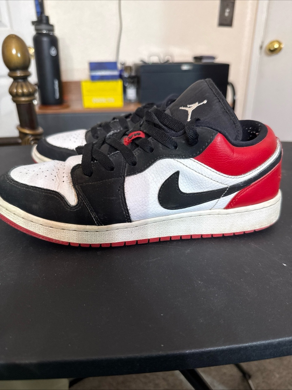 Classic Vintage Nike Air Jordan 1 Low Black Toe GS 553560-116 Size 7Y